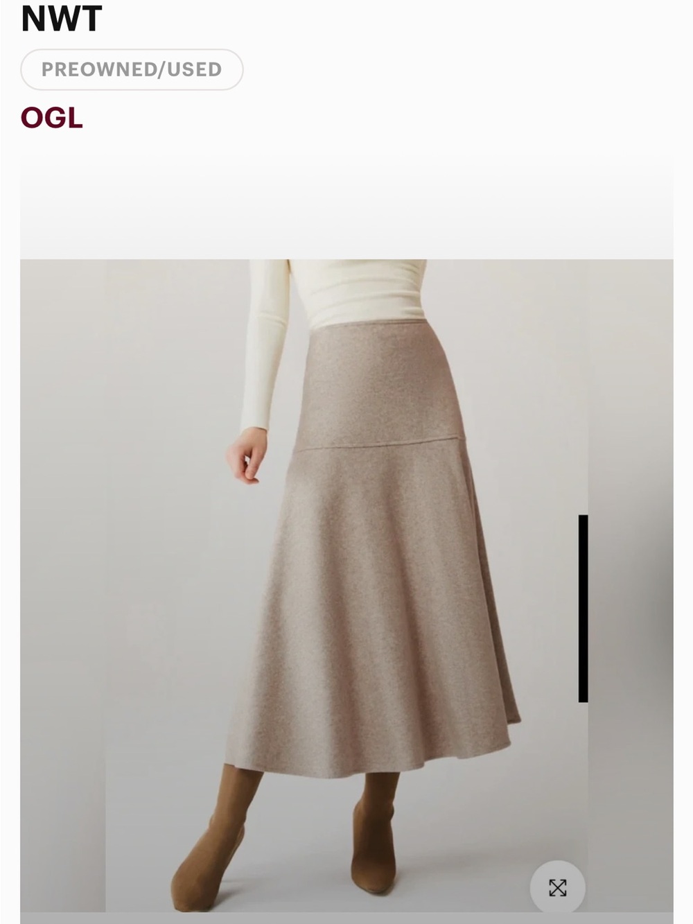 OGL Taupe Knit Maxi Skirt